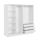 Doorless Storage Wardrobe For Dedroom With Shelves And 3 Drawers