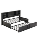 Industrial Metal Daybed With Trundle, Storage Shelves, USB Ports by HouseOfZazla