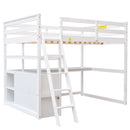 Modern Loft Bed With Built In Desk, Shelves, And 2 Drawers by HouseOfZazla