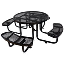 Round Outdoor Steel Picnic Table With Umbrella Pole by HouseOfZazla