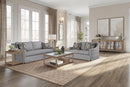 Loveseat With Skirt And Reversable Cushions And 2 Pillows - Light Gray by HouseOfZazla