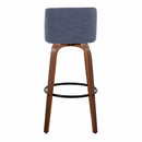 Toriano - Mid Century Modern Fixed Height Barstool Swivel And Round Footrest (Set of 2) by HouseOfZazla