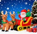 Outdoor Inflatable Santa Claus Decoration with Sleigh and Reindeer