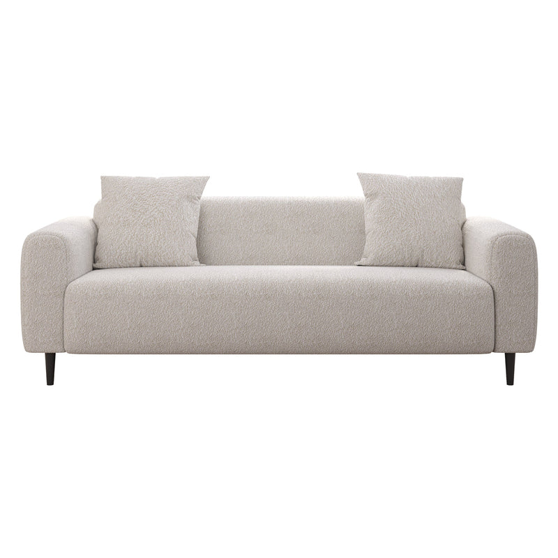 77.2"Large size two Seat Sofa,Modern Upholstered,White mohair Granular velvet