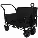 Folding Wagon Cart with Bench Seat & Canopy, 500lbs Capacity