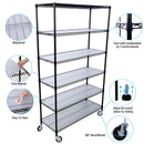 6 Tier 6000Lbs Capacity Nsf Metal Shelf Wire Shelving Unit, Heavy Duty Adjustable Storage Rack With Wheels & Shelf Liners For Commercial Grade Utility Steel Storage Rack by HouseOfZazla