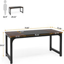 Executive Office Desk, Large Computer Workstation With Thick Frame - Brown / Black by HouseOfZazla