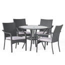 Outdoor Rattan Dining Set with 4 Dining Chairs
