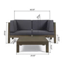 Brava X-Back 2 Seater Sectional Loveseat with Coffee Table by HouseOfZazla