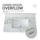 Elegant Bathroom Vanity Top With Rectangular Ceramic Sink And Backsplash