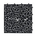 Interlocking Deck Tiles Plastic Waterproof Outdoor All Weather Anti-Slip Bathroom Shower Balcony Porch Strong Weight Capacity Upto 440 Lbs, Pebble Stone Pattern by HouseOfZazla