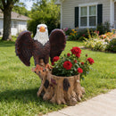 Majestic Eagle Garden Planter Pot on Tree Stump Base by HouseOfZazla