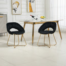 Accent Chairs Set of 2, Velvet Side Chairs with Gold Legs, Mid-Century Upholstered Dining Chairs for Living Room, Kitchen, Bedroom, Beauty Room