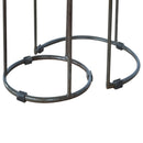 Round Stool Table With Iron Base (Set of 2) - Brown / Black by HouseOfZazla