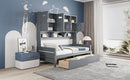 Daybed With All-In-One Cabinet And Shelf