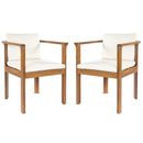 Outdoor Dining Chair Set of 2 with Curved Acacia Wood Arms by HouseOfZazla