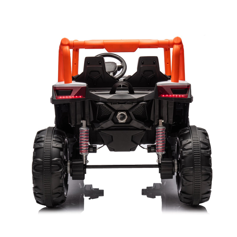24V Ride On XXL UTV car for kid,2seater with two safety belts, Side by Side 4x4 Ride on Off-Road Truck with Parent Remote Control, Battery Powered Electric Car w/High Low Speed, two safety belts.