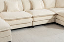 Modern 4-Seater Sectional Sofa with 2 Ottomans