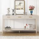 U Style 60" Painted Console Table with 3 Drawers