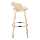 Grotto - Contemporary Fixed-Height Barstool With Swivel With Round Footrest (Set of 2) by HouseOfZazla