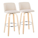 Toriano - Contemporary Fixed Height Barstool & Swivel With Round Footrest (Set of 2)