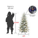 6FT Snow Flocked Artificial Christmas Tree with LED Lights