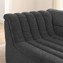 U-Shaped Modular Sectional Sofa With Chaise And Movable Ottoman With Wave-Shaped Armrest by Unique Piece Furniture