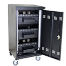 45 Bay Mobile School Charging Cart Station For Chromebook, Tablet And Laptop Computer With Power Strip Included - Black by HouseOfZazla