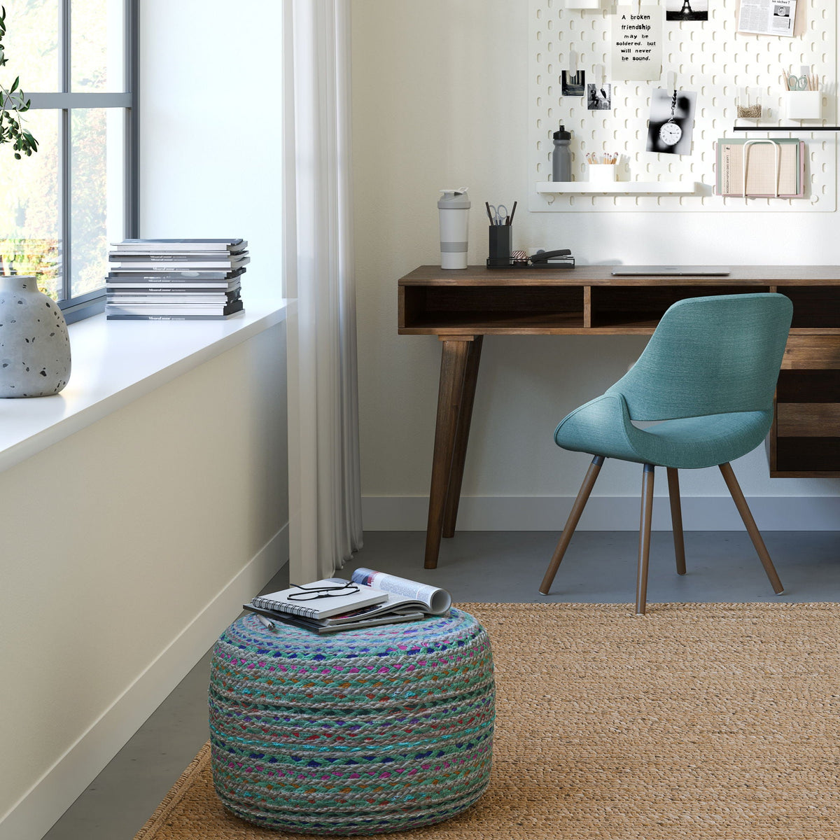 Margo - Handcrafted Round Pouf, photo 8 of 22