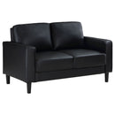 Ruth - 2 Piece Track Arm Sofa Set With Cushions - Black by HouseOfZazla