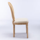 French Style Solid Wood Frame Antique Painting Fabric Rattan Back Dining Chair (Set of 2) by HouseOfZazla
