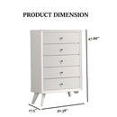 1 Piece Chest With Angled Legs, Wave Texture, Round Knobs - White by HouseOfZazla