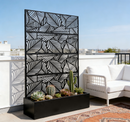 Leaf Pattern Privacy Screen with Planter Box