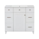 Bathroom Vanity With Ceramic Sink, Soft Close Doors, Adjustable Shelves