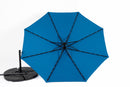 10ft Solar LED Offset Hanging Market Patio Umbrella in Dark Blue