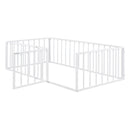 Metal Floor Bed Frame With Fence And Door by HouseOfZazla