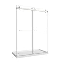 55"-60" W x 76" H Brushed Nickel Reversible Frameless Sliding Shower Door by HouseOfZazla