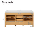 Bathroom Vanity With Double Sink, Soft Close Doors & Drawers Handles - Wood by HouseOfZazla
