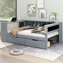 Upholstered Headboard Platform Bed With Storage Shelves, Drawers, Charging Station by Unique Piece Furniture
