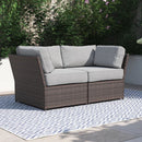 Outdoor Wicker Loveseat With Cushions Patio Seating Wicker - Brown by HouseOfZazla