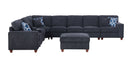 Lily - Sectional Sofa With Ottoman - Black by HouseOfZazla