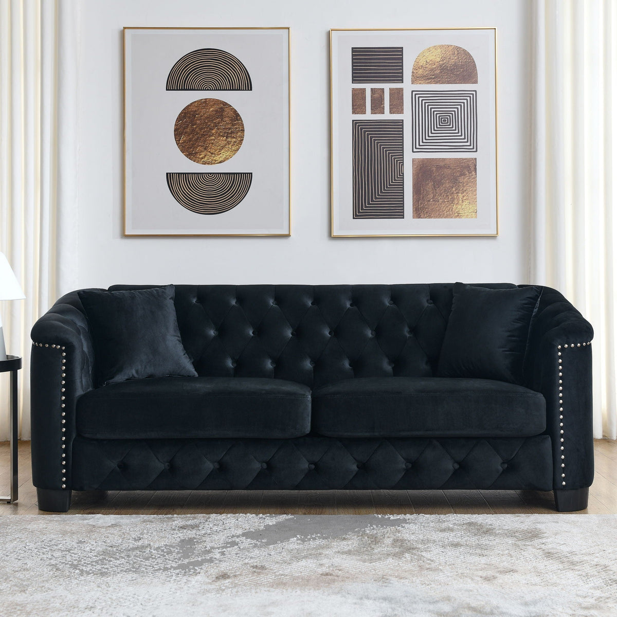Modern Chesterfield Sofa With Tufted Backrest For Living Room, photo 14 of 36