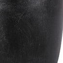 Outdoor Lightweight Concrete End Table With Natural Texture - Matte Black