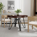 Mid Century Modern Round Dining Table with Metal Legs and Open Shelf by HouseOfZazla