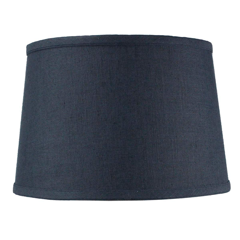 12"W x 8"H Hardback Shallow Drum Lamp Shade Textured Slate