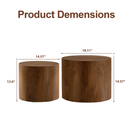 Nesting Coffee Table Set of 2, Modern Round Coffee Tables with Non-Slip Feet by HouseOfZazla