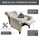 Aidan - Push Back Recliner Chair With Tufted Back And Nailhead Trim - Cream by HouseOfZazla