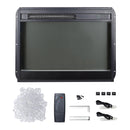 23 inch electric fireplace insert, ultra thin heater with crystal & realistic flame, remote control with timer, overheating protection,with side light