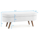 Ottoman Oval Storage Bench With Rubber Wood Legs by HouseOfZazla