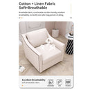 360 Degree Swivel Armchair, Skin Friendly Fabric, Ergonomic Design, Brass Nail Decorative Armchair by HouseOfZazla